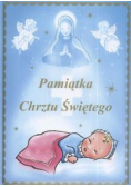 Pamiątka chrztu świętego niebieska