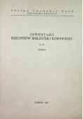 Inwentarz rękopisów biblioteki kórnickiej zeszyt IV Indeksy