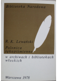Polonica rękopiśmienne w archiwach i bibliotekach włoskich