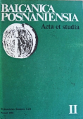 Balcanica Posnaniensia Acta et studia Tom II