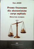 Prawo finansowe dla ekonomistów Zarys wykładu