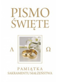 Pismo Święte Starego i Nowego Testamentu Białe Pamiątka Sakramentu Małżeństwa