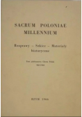 Sacrum Poloniae Millennium  Rozprawy Szkice Materiały historyczne