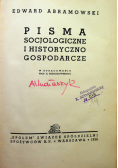 Pisma socjologiczne i historyczno gospodarcze 1938 r.