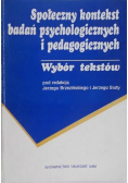 Społeczny kontekst badań psychologicznych i pedagogicznych