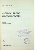 Algebra liniowa i programowanie