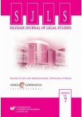 Silesian Journal of Legal Studies Volume 7