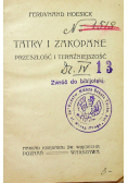 Tatry i zakopane przeszłość i teraźniejszość 1920 r