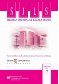 Silesian Journal of Legal Studies Volume 7