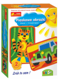 Piaskowe obrazki - dżip i tygrysek