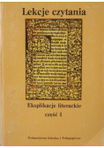Lekcje czytania Eksplikacje literackie część 1