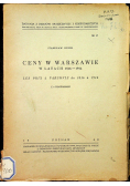 Ceny w Warszawie w latach 1816 1914 1949 r