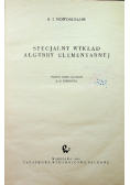 Specjalny wykład algebry elementarnej