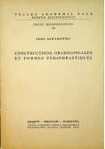 Constructions Grammaticales Et Formes Periphrastiques
