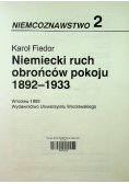 Niemiecki ruch obrońców pokoju 1892 - 1933