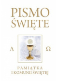 Pismo Święte Starego i Nowego Testamentu Białe Pamiątka I Komunia Świętej