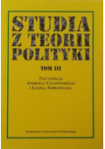 Studia z teorii polityki, Tom I-III