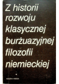 Z historii rozwoju klasycznej burżuazyjnej filozofii niemieckiej