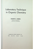 Laboratory Technique in Organic Chemistry