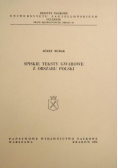 Spiskie teksty gwarowe z obszaru Polski
