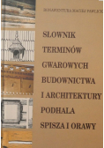 Słownik terminów gwarowych budownictwa i architektury Podhala Spisza  i Orawy
