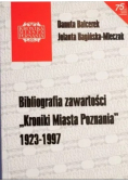 Bibliografia zawartości Kroniki Miasta Poznania