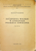 Zagadnienia Wiejskie w Literaturze Polskiego Oświecenia Cz I