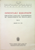 Inwentarz Rękopisów Tom X