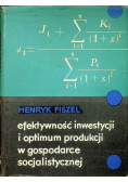 Efektywność inwestycji i optimum produkcji w gospodarce socjalistycznej