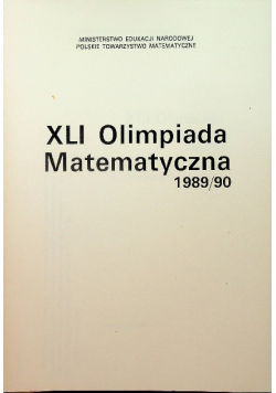 XLI Olimpiada Matematyczna 1989 90