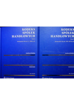 Kodeks spółek handlowych tom od I do II