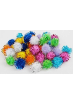 Pompony poliestrowe metaliczne MIX