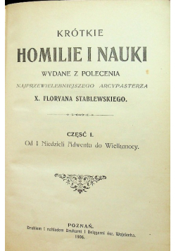 Krótkie homilie i nauki 1906 r.