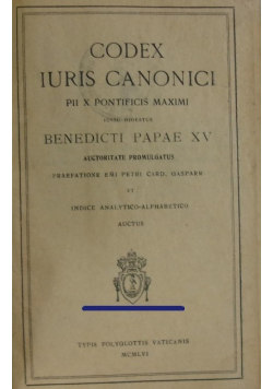 Codex Iuris Canonici PII X Pontificis Maximi