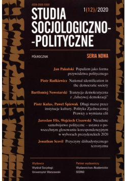 Studia Socjologiczno-Polityczne 1/12/2020