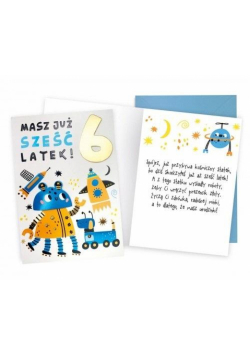 Karnet Urodziny 6 roboty