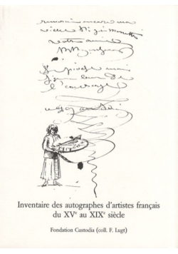 Inventaire des autographes dartistes francais du XV