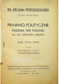 Dążenia wsi polskiej na tle literatury ludowe rok 1918 1938 1939 r.