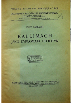Kallimach jako dyplomata i polityk 1948 r.