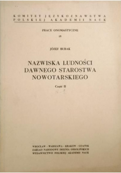 Nazwiska ludności dawnego starostwa nowotarskiego Część II