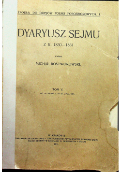 Dyaryusz Sejmu z r 1830 1831 1911 r
