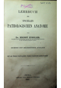 Lehrbuch der specielen pathologischen anatomie 1890 r