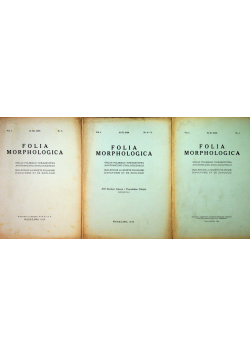 Folia Morphologica nr 1 do 4 1929 r