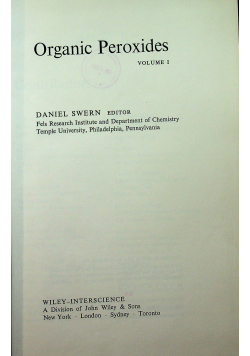 Organic Peroxides volume 1