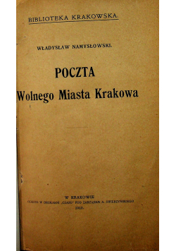 Poczta Wolnego Miasta Krakowa 1913 r