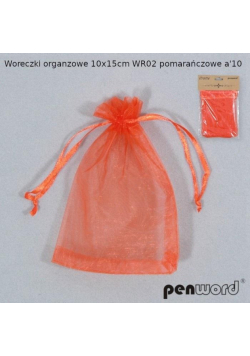 Woreczki organzowe pomarańczowe 15x10cm 10szt