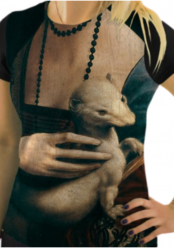 Koszulka z reprodukcją obrazu "Dama z gronostajem" Leonarda da Vinciego Rozmiar XL