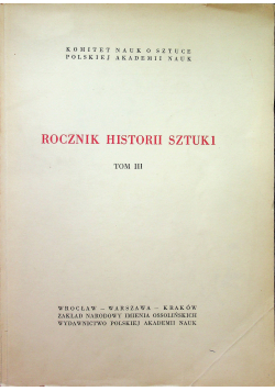 Rocznik Historii sztuki tom 3