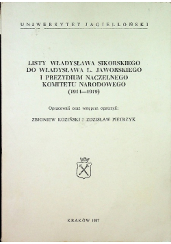 Listy Władysława Sikorskiego do Władysława L Jaworskiego