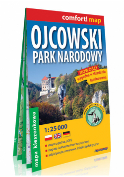 Ojcowski Park Narodowy kieszonkowa laminowana mapa turystyczna 1:25 000